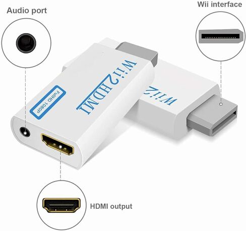 اكس اس ام دوم محول HDMI من وي الى محول HDMI 1080 بكسل مخرج فيديو 3.5 ملم - يدعم جميع اوضاع عرض وي (ابيض) in Saudi Arabia