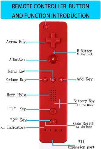 ZeroStory 2 Packs Wii Controller and Nunchuck for Wii and Wii U Console, Gamepad with Silicone Case and Wrist Strap (Red and Blue) in Kuwait