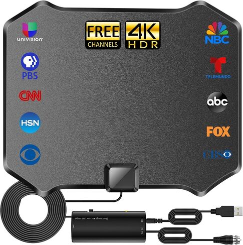 2023 TV Antenna Digital HD Indoor - Smart Antenna Long 400+ Miles Range - High Gain Amplifier Support 4K 1080p All TV's VHF UHF Outdoor Signal Booster in Kuwait