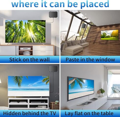 2023 TV Antenna Digital HD Indoor - Smart Antenna Long 400+ Miles Range - High Gain Amplifier Support 4K 1080p All TV's VHF UHF Outdoor Signal Booster in Kuwait