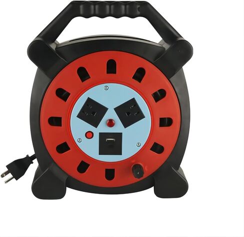 بكرة سلك تمديد COMBOWIN بمنفذين مقبس USB واحد من النوع A نوع C 50Ft 16AWG/3 بكرة سلك مفتوحة شديدة التحمل in Saudi Arabia