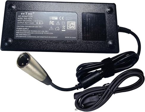 شاحن محول تيار متردد/تيار مستمر ثلاثي الشق من eeTao متوافق مع محرك Heybike Ranger ‎Ranger-W RangerW 500W 48V 15Ah 48VDC 15 Ah بطارية ليثيوم أيون ليثيوم أيون حزمة كابل سلك إمداد الطاقة للدراجة الإلكترونية in Saudi Arabia