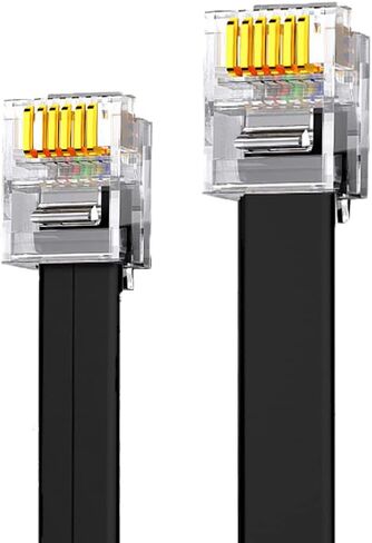 SINCODA 2 Pack Telephone Extension Cord 8 Feet,with Standard RJ12 Plug and 1 in-Line Couplers and 20 Cable Clip Holders for Easy Wiring Management in Kuwait