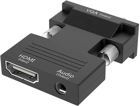 محول HDMI إلى VGA مع كابل صوت 3.5 مم، محول HDMI إلى VGA 1080P 60 هرتز، محول متوافق مع HDMI أنثى إلى VGA ذكر للكمبيوتر المحمول (HDMI) إلى شاشة عرض التلفزيون (VGA) in Kuwait