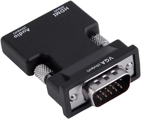 محول HDMI إلى VGA مع كابل صوت 3.5 مم، محول HDMI إلى VGA 1080P 60 هرتز، محول متوافق مع HDMI أنثى إلى VGA ذكر للكمبيوتر المحمول (HDMI) إلى شاشة عرض التلفزيون (VGA) in Kuwait