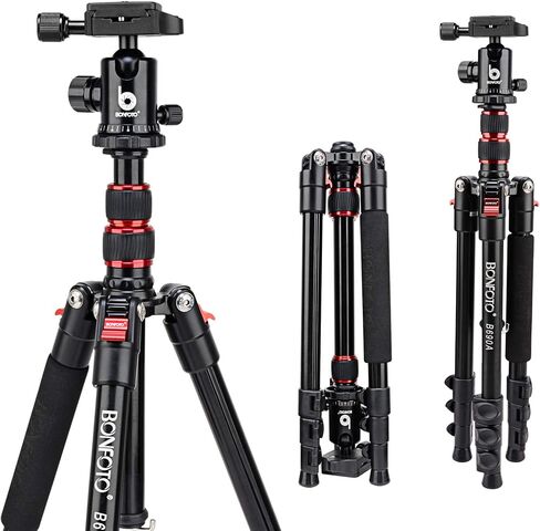 B690C Lightweight Carbon Fiber Portable Tripod Compact Travel Camera Tripod Monopod with 360 Degree Ball Head,1/4" Quick Release Plate and Carry Bag for DSLR Cameras in Saudi Arabia