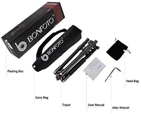 B690C Lightweight Carbon Fiber Portable Tripod Compact Travel Camera Tripod Monopod with 360 Degree Ball Head,1/4" Quick Release Plate and Carry Bag for DSLR Cameras in Saudi Arabia