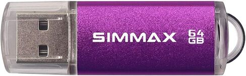محرك فلاش SIMMAX 2 حزمة 64 جيجابايت USB 2.0 محركات أقراص فلاش محرك الإبهام محرك أقراص القلم مع مؤشر LED (أحمر أرجواني) in Kuwait