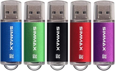 محرك فلاش SIMMAX 2 حزمة 64 جيجابايت USB 2.0 محركات أقراص فلاش محرك الإبهام محرك أقراص القلم مع مؤشر LED (أحمر أرجواني) in Kuwait