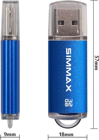 SIMMAX 2 Pack 16GB USB 2.0 Flash Drive Memory Stick Thumb Drive Pen Drive مع مؤشر LED (أزرق أخضر) in Kuwait