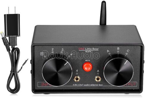 صندوق مختار الصوت Douk Audio Nobsound Little Bear MC403 Mini 4-IN-3-Out 3 صندوق مختار الصوت 3.5 مم / RCA/مكبر صوت / مكبر صوت مختار مربع مقسم بلوتوث 4.0 preamp السلبي (3.5 مم وRCA وBT) in Saudi Arabia