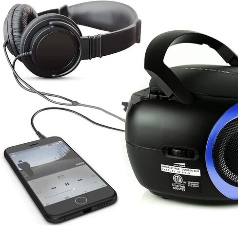 Tyler Portable Boombox CD Player AM/FM Radio Combo, Dynamic Boom Box CD Players for Home/Outdoor Portable Stereo with Speakers, Long Antenna for Best Reception Aux Input/3.5mm Headphone Jack, Blue in Saudi Arabia