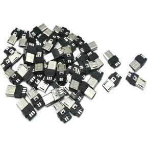 20PCS USB Type B Standard Micro Port Male Solder Plug Direct Jack Socket Connector Solder Welding Plate for DIY USB Power Supply Breadboard Micro USB 5Pin B Male Connector in Saudi Arabia