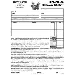 Inflatable Rental Agreement in Black & White / 8 1/2 X 11/2 Part / TMG097 (100) in Saudi Arabia