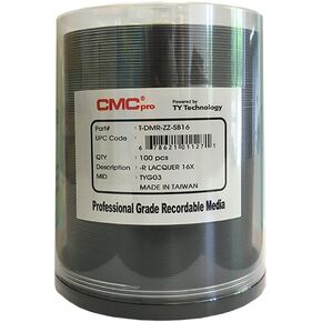 CMC Pro - Powered by TY Technology 16x 4.7GB DVD-R Silver Thermal in Cake Box - 100 Pack in Saudi Arabia