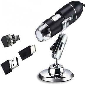 Digital Microscope 3-in-1 USB Interface Camera 1600X with Flexible Stand Compatible with Android,Mac,Windows System,Q-NB01D in Kuwait