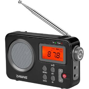 ZHIWHIS Portable Radio, AM FM Shortwave Digital Tuner with Best Reception, Battery Operated Clock Radios with Sleep Timer and Preset Function, Stereo Receiver with Alarm Clock for Home ZWS-8801