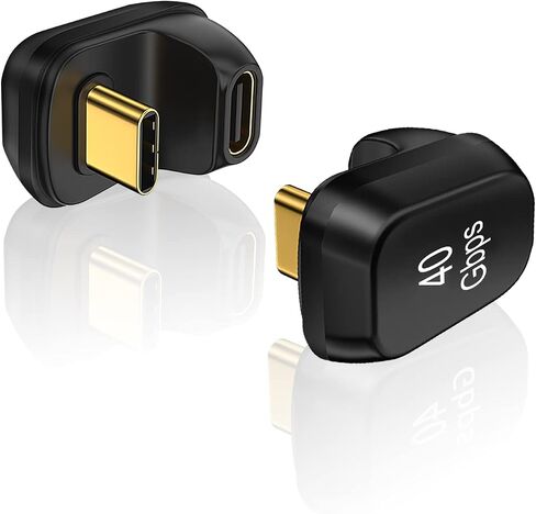 ارمي محول USB C على شكل حرف U (عبوتان)، موسع بزاوية 180 درجة من النوع C ذكر الى انثى يدعم نقل البيانات 40Gbps وشحن سريع 100 واط لجهاز سويتش وماك بوك برو واير واللابتوب والتابلت والموبايلات in Kuwait
