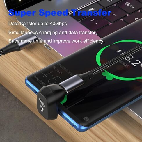 ارمي محول USB C على شكل حرف U (عبوتان)، موسع بزاوية 180 درجة من النوع C ذكر الى انثى يدعم نقل البيانات 40Gbps وشحن سريع 100 واط لجهاز سويتش وماك بوك برو واير واللابتوب والتابلت والموبايلات in Kuwait