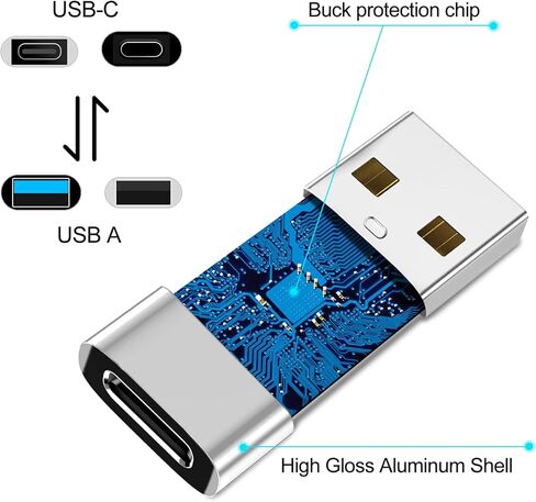 موزوتر [غلاف من الالومنيوم] محول USB C ذكر الى USB انثى ومحول USB ذكر الى USB C انثى يدعم الشحن السريع ونقل البيانات in Kuwait