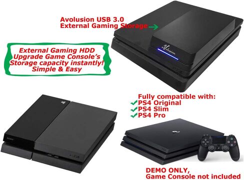 Avolusion HDDGear Pro 3TB (3000GB) 7200RPM 64MB Cache USB 3.0 External Gaming Hard Drive (Designed for PS4 Pro, Slim, Original) - 2 Year Warranty in Saudi Arabia