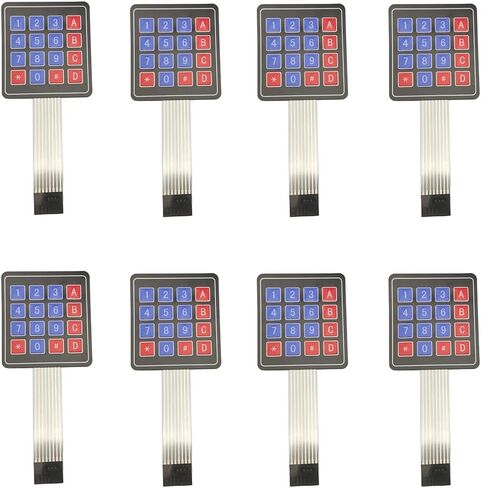 SazkJere 8 قطعة 4x4 لوحة المفاتيح 16 مفتاح مصفوفة غشاء التبديل 8pin لوحة المفاتيح لاردوينو متحكم in Kuwait