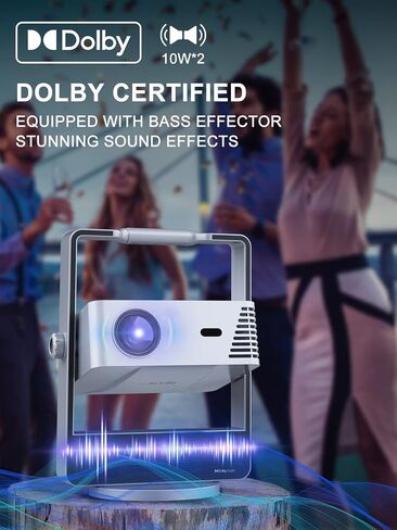 Outdoor Projector, Artlii Rubicon 4K Projector, Auto Focus & Keystone, Dolby Audio, Anti-Direct Eye Protection, 2x10W Speakers with Bass Effect, 5G WiFi/Bluetooth/USB/HDMI in Kuwait