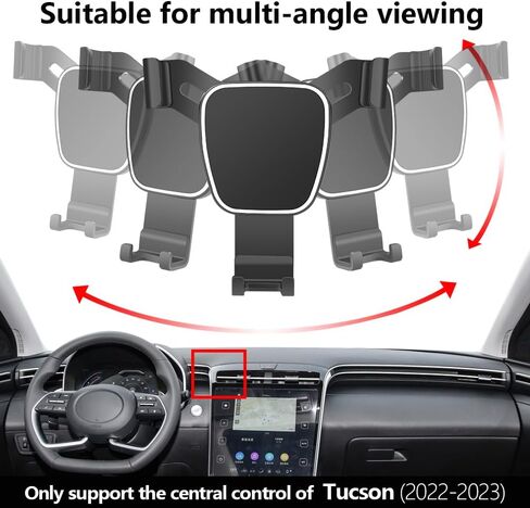 LUNQIN Car Phone Holder for Hyundai Tucson 2022-2023，Hyundai Santa Cruz 2022-2023 Auto Accessories Navigation Bracket Interior Decoration Mobile Cell Phone Mount case in Saudi Arabia