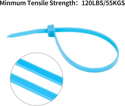 100 PCS 8 inch Cable Zip Ties Heavy Duty, 120 lbs Tensile Strength, Self-Locking Premium Plastic Cable Wire Ties for Indoor and Outdoor (Red) in Kuwait