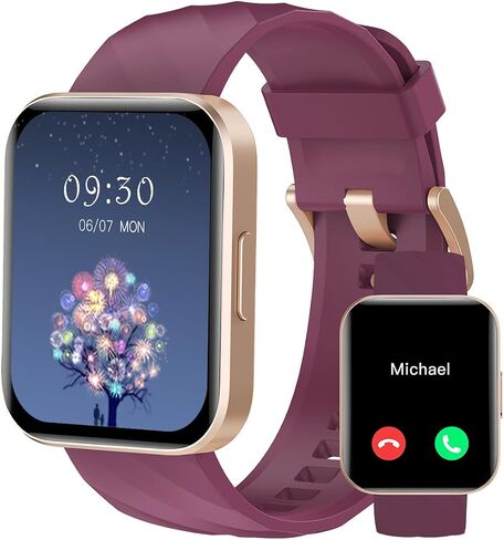 RUIMEN Smart Watches for Men Women, Bluetooth Calls, Fitness Tracker Black | for iPhone/Android Phones, 1.85" HD, Heart Rate Monitor Sleep Tracker, Step Calories Counter, 100+ Sports Types, Waterproof in Kuwait