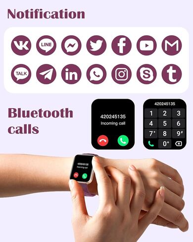 RUIMEN Smart Watches for Men Women, Bluetooth Calls, Fitness Tracker Black | for iPhone/Android Phones, 1.85" HD, Heart Rate Monitor Sleep Tracker, Step Calories Counter, 100+ Sports Types, Waterproof in Kuwait