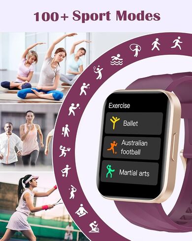RUIMEN Smart Watches for Men Women, Bluetooth Calls, Fitness Tracker Black | for iPhone/Android Phones, 1.85" HD, Heart Rate Monitor Sleep Tracker, Step Calories Counter, 100+ Sports Types, Waterproof in Kuwait