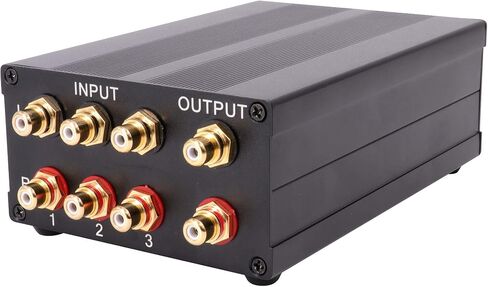 GD-PARTS 3 in 1 Output RCA Switch Box 3:1 Stereo Audio Signal Sources Selector Splitter Box Switcher Hand Made (Black) in Kuwait