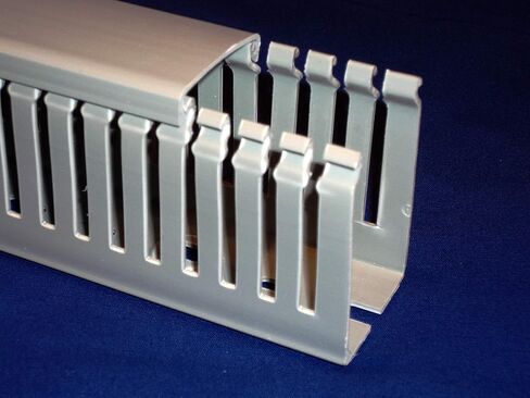 Machine-Pro Products 1 1/2 x 2-Inch Open Slot Finger Wiring Cable Raceway Duct with Cover, 2 Meter - Gray in Saudi Arabia