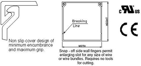 Machine-Pro Products 1 1/2 x 2-Inch Open Slot Finger Wiring Cable Raceway Duct with Cover, 2 Meter - Gray in Saudi Arabia