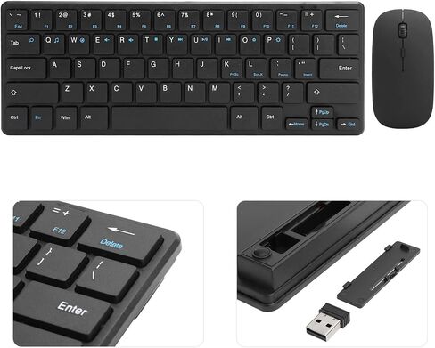 Qiilu Clavier Sans Fil Clavier Souris Sans Fil Abs 2.4G USB استقبال لوحة المفاتيح مجموعة الماوس لوحة المفاتيح اللاسلكية والماوس C لملحقات OMPuter in Saudi Arabia