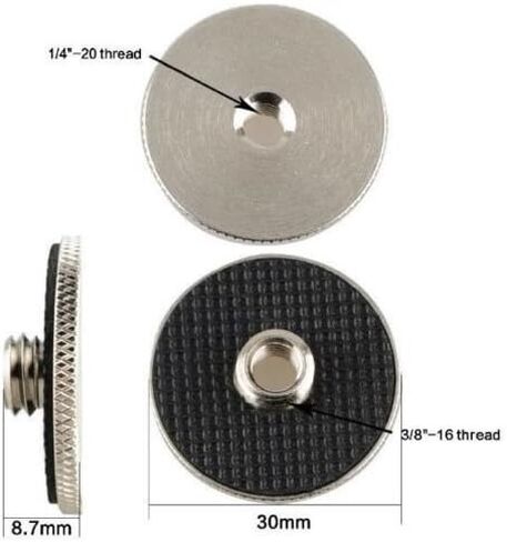 CAMVATE 1/4" Female to 3/8" Male Screw Adapter for Tripod Monopod QR Plate（2 Pieces - 0978 in Saudi Arabia