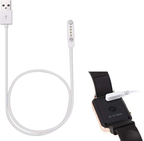 Charging Cable for Smart Watch, 4 Pins Magnetic Adsorption USB Charger Cable for Bluetooth Smart Watches: Picture Size is Correct（Be Sure to Check） (4 Pin) in Kuwait
