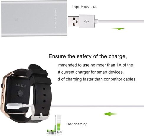Charging Cable for Smart Watch, 4 Pins Magnetic Adsorption USB Charger Cable for Bluetooth Smart Watches: Picture Size is Correct（Be Sure to Check） (4 Pin) in Kuwait
