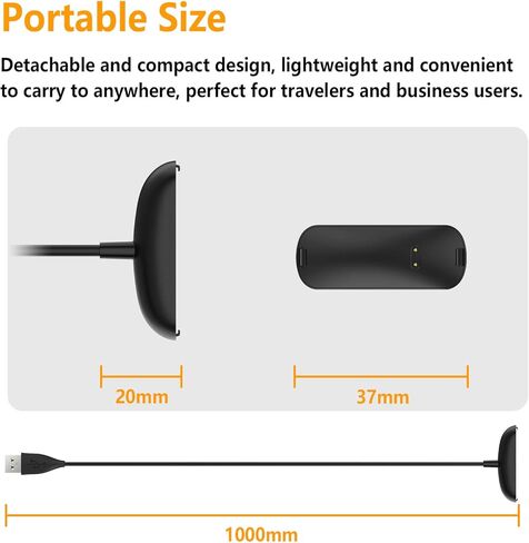 كابل شاحن Hianjoo مكون من قطعتين متوافق مع Fit bit Ace 3/ Inspire 2 (ليس من أجل Inspire/Inspire HR)، محول كابل شحن USB بديل بطول 100 سم متوافق مع Ace 3/ Inspire 2 Smartwatch in Kuwait