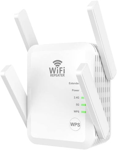 معزز إشارة موسع WiFi يصل إلى 8000 قدم مربع و45 جهازًا، موسع نطاق WiFi، مكرر الإنترنت اللاسلكي، مضخم صوت طويل المدى، نقطة الوصول، إعداد مفتاح واحد، يدعم منفذ Ethernet in Kuwait