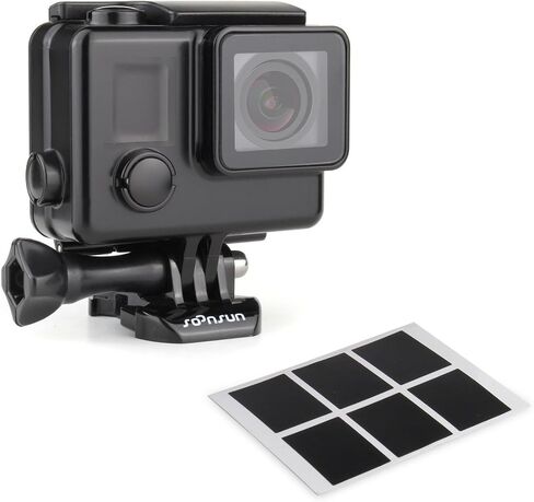 SOONSUN Blackout Side Open Skeleton Housing Case with Skeleton Backdoor for GoPro Hero 4 Black, Hero 4 Silver, Hero 3+, Hero 3 Action Cameras in Saudi Arabia