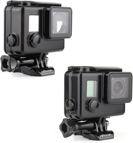 SOONSUN Blackout Side Open Skeleton Housing Case with Skeleton Backdoor for GoPro Hero 4 Black, Hero 4 Silver, Hero 3+, Hero 3 Action Cameras in Saudi Arabia