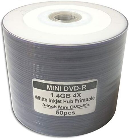 White Inkjet Hub 4X 1.4GB 8cm Mini DVD-R 100-Pak in Shrinkwrap (2 x 50-Pak) in Saudi Arabia