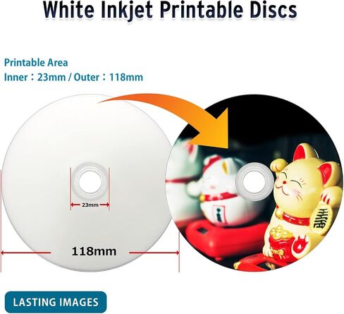 HIDISC TY Series DVD-R 16X 4.7GB White Inkjet Hub Printable DVD-R - 100 Cake Box in Saudi Arabia