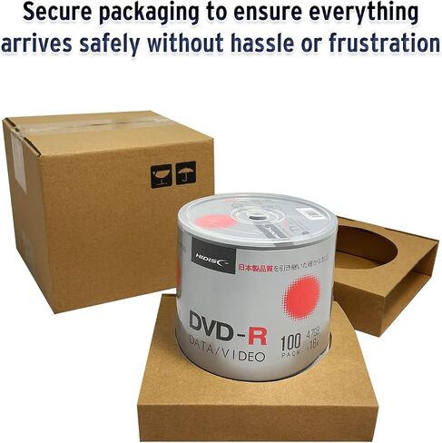 HIDISC TY Series DVD-R 16X 4.7GB White Inkjet Hub Printable DVD-R - 100 Cake Box in Saudi Arabia