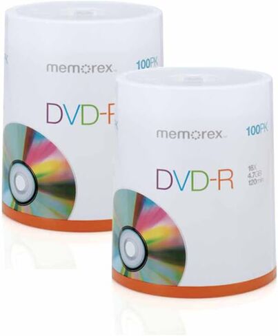 Memorex DVD-R 4.7GB Multipack 2 - 100 حزمة مغزل، إجمالي 200 قرص in Saudi Arabia