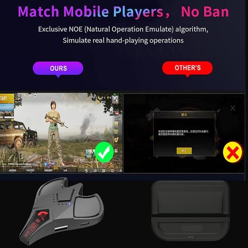 محول لوحة مفاتيح وماوس arVin للهاتف/الكمبيوتر اللوحي الذي يعمل بنظام Android، محول ماوس لوحة مفاتيح الألعاب المحمولة مع أوضاع مزدوجة سلكية/لاسلكية، مقبس سماعة رأس 3.5 مم، تشغيل جميع الألعاب لـ PUBG، Call of Duty، Free Fire in Kuwait