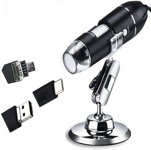 Meichoon 1600X Magnification Endoscope USB Microscope Camera, Portable Mini Digital Microscope with Metal Stand, Compatible with Mac Windows 7 8 10 XP,NB01C in Saudi Arabia