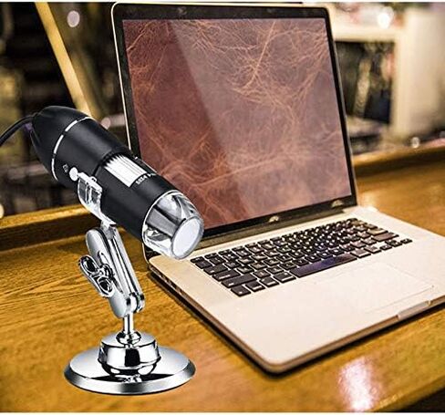 Meichoon 1600X Magnification Endoscope USB Microscope Camera, Portable Mini Digital Microscope with Metal Stand, Compatible with Mac Windows 7 8 10 XP,NB01C in Saudi Arabia